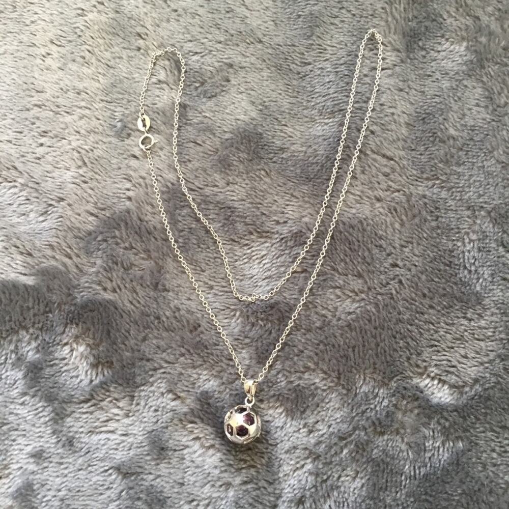 Sterling Silver Soccer Necklace - Picture 4 of 5